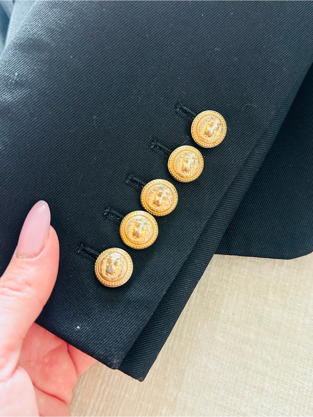 Balmain Black Double-Breasted Blazer with Gold Buttons size 34 (xxs-xs) - Picture 10 of 15